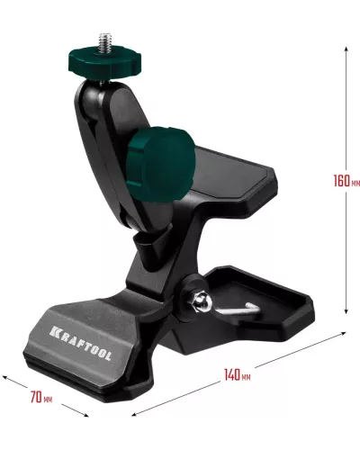 KRAFTOOL универсальный шарнирный держатель- клипса MM2 34704