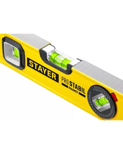 STAYER 800 мм, 3 глазка, точность 0.5 мм/м, уровень магнитный PRO STABIL MAGNET 3480-080