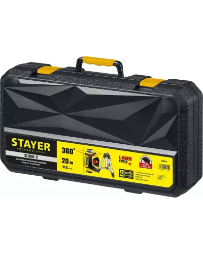 STAYER 20 м, линейный лазерный нивелир со штативом в кейсе SL360-2 34962-2 Professional