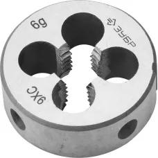 ЗУБР М10 x 1.5 мм, 9ХС, круглая ручная, плашка 4-28022-10-1.5