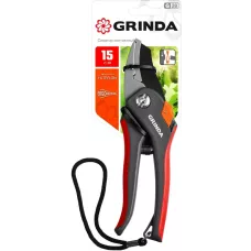 GRINDA  G-28, 205 мм, углеродистая сталь, закаленные лезвия, тефлоновое покрытие, двухкомпонентные рукоятки, контактный секатор (8-423203_z02)