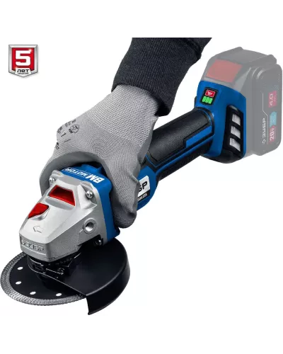 ЗУБР 20В, бесщеточная, без АКБ, в коробке, углошлифовальная машина AB-125 Профессионал