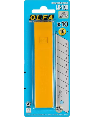 OLFA 18 мм, 10 шт., лезвия сегментированные OL-LB-10B