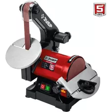 ЗУБР   d 125 мм, 25 х 762 мм лента, 350 Вт, тарельчато - ленточный шлифовальный станок  (СШЛ-350)