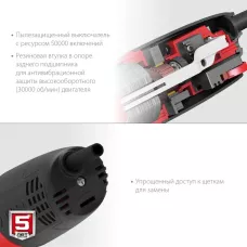 ЗУБР 1000 Вт, d125 мм, углошлифовальная машина (болгарка) УШМ-125-1005