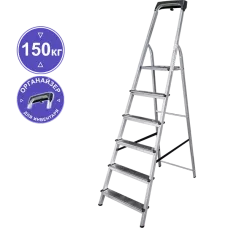 Стремянка алюминиевая 6 ступенией с органайзером NV1115 Новая высота 1115106