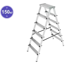 Стремянка алюминиевая двухсторонняя 2x5 ступеней NV 112 Новая высота 1120205