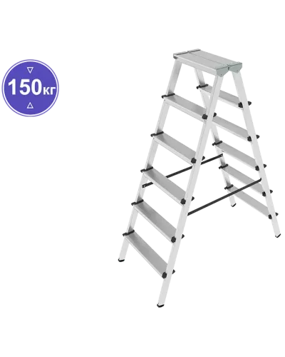 Стремянка алюминиевая двухсторонняя 2x5 ступеней NV 112 Новая высота 1120205