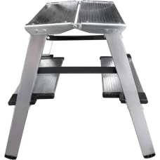 Стремянка двухсторонняя 2x2 ступени 130мм площадка 260мм алюминиевая NV1127 Новая высота 1127202