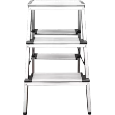 Стремянка двухсторонняя 2x3 ступени 130мм площадка 260мм алюминиевая NV1127 Новая высота 1127203