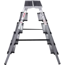 Стремянка двухсторонняя 2x5 ступеней 130мм площадка 260мм алюминиевая NV1127 Новая высота 1127205