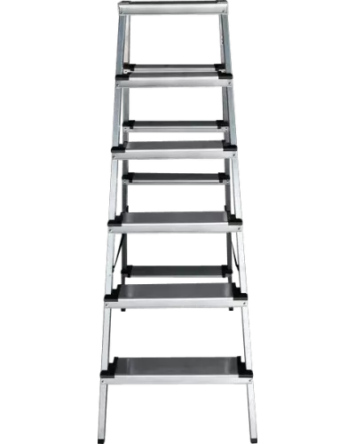 Стремянка двухсторонняя 2x6 ступеней 130мм площадка 260мм алюминиевая NV1127 Новая высота 1127206