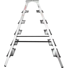 Стремянка двухсторонняя 2x6 ступеней 130мм площадка 260мм алюминиевая NV1127 Новая высота 1127206