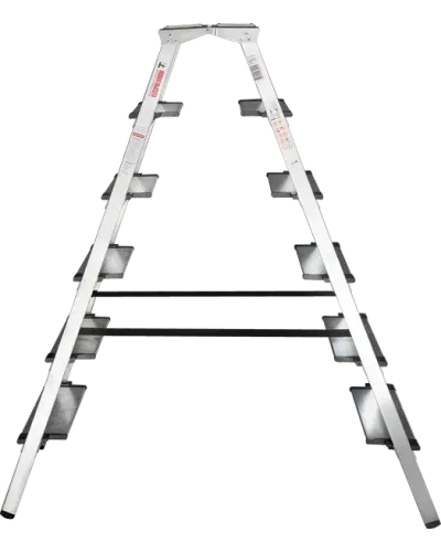 Стремянка двухсторонняя 2x6 ступеней 130мм площадка 260мм алюминиевая NV1127 Новая высота 1127206