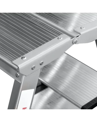 Стремянка двухсторонняя 2x6 ступеней 130мм площадка 260мм алюминиевая NV1127 Новая высота 1127206