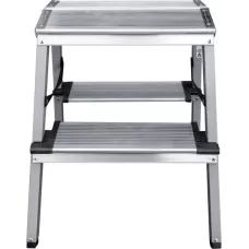 Стремянка двухсторонняя 2x2 ступени 130мм площадка 260мм комбинированная со стальным профилем NV 1147 Новая высота 1147202