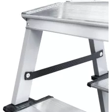 Стремянка двухсторонняя 2x4 ступени 130мм площадка 260мм комбинированная со стальным профилем NV 1147 Новая высота 1147204