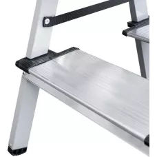 Стремянка двухсторонняя 2x5 ступеней 130мм площадка 260мм комбинированная со стальным профилем NV 1147 Новая высота 1147205