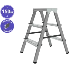 Стремянка стальная двухсторонняя 2x3 ступени NV1160 Новая высота 1160203