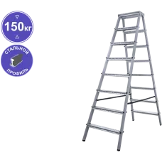 Стремянка стальная двухсторонняя 2x8 ступеней NV1160 Новая высота 1160208