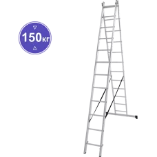 Лестница алюминиевая двухсекционная NV 122 2х12 ступеней Новая высота 1220212