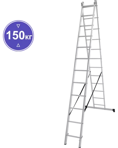 Лестница алюминиевая двухсекционная NV 122 2х12 ступеней Новая высота 1220212