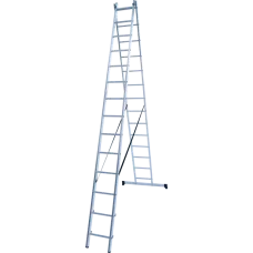 Лестница алюминиевая двухсекционная 2х14 ступеней NV 122 Новая высота 1220214