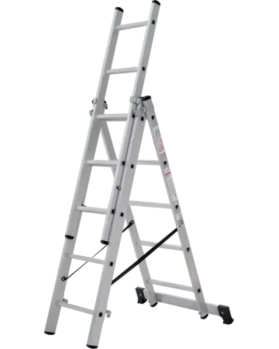 Лестница алюминиевая трёхсекционная NV 123  3x5 ступеней Новая высота 1230305