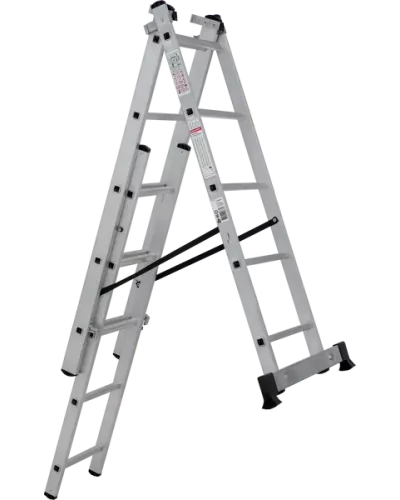 Лестница алюминиевая трёхсекционная NV 123  3x5 ступеней Новая высота 1230305