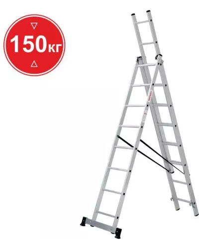 Лестница алюминиевая трёхсекционная NV 123  3x8 ступеней Новая высота 1230308