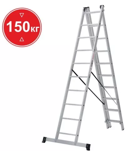 Лестница алюминиевая трёхсекционная NV 123 3x10 ступеней Новая высота 1230310