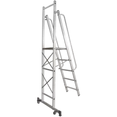 Стремянка передвижная профессиональная 5 ступеней с платформой 450x450 мм NV1540 Новая высота 1540105