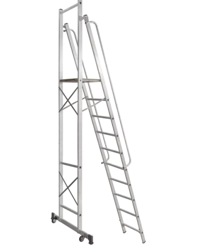 Стремянка передвижная профессиональная 10 ступеней с платформой 450x450 мм NV1540 Новая высота 1540110