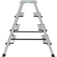 Стремянка алюминиевая двухсторонняя 2x4 ступени 130 мм площадка 260 мм NV 2127 Новая высота 2127204