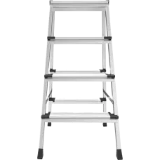 Стремянка алюминиевая двухсторонняя 2x4 ступени 130 мм площадка 260 мм NV 2127 Новая высота 2127204