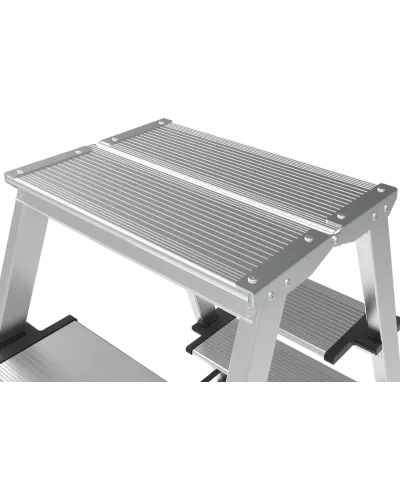 Стремянка алюминиевая двухсторонняя 2x5 ступеней 130 мм площадка 260 мм NV 2127 Новая высота 2127205