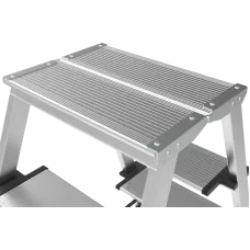 Стремянка алюминиевая двухсторонняя 2x6 ступеней 130 мм площадка 260 мм NV 2127 Новая высота 2127206