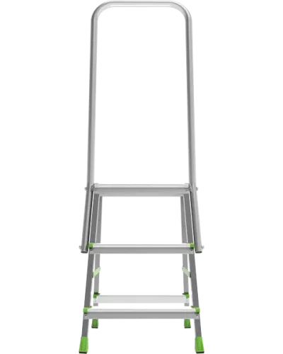 Стремянка 3 ступени комбинированная со стальным профилем дуга безопасности 800мм NV2136 Новая высота 2136103