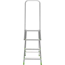 Стремянка 4 ступени комбинированная со стальным профилем дуга безопасности 800мм NV2136 Новая высота 2136104