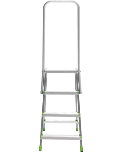 Стремянка 4 ступени комбинированная со стальным профилем дуга безопасности 800мм NV2136 Новая высота 2136104