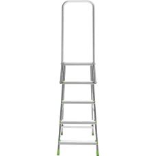 Стремянка 5 ступеней комбинированная со стальным профилем дуга безопасности 800мм NV2136 Новая высота 2136105