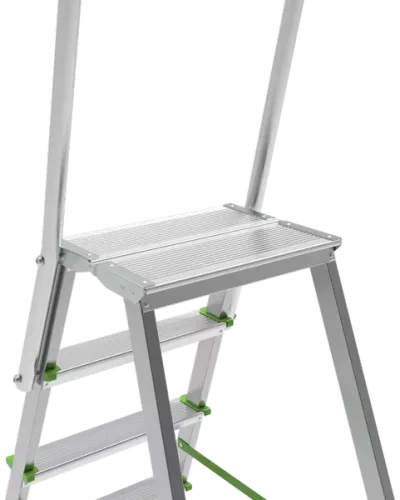 Стремянка 6 ступеней комбинированная со стальным профилем дуга безопасности 800мм NV2136 Новая высота 2136106