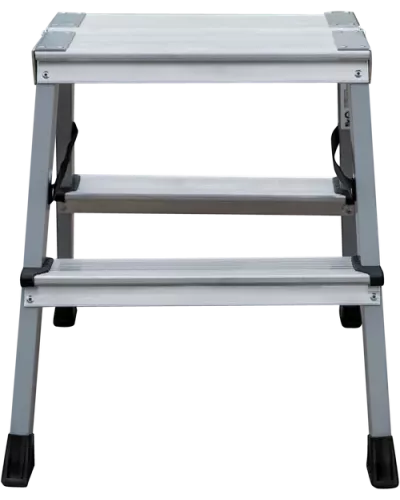 Стремянка двухсторонняя 2x2 ступени площадка 260мм комбинированная со стальным профилем NV2140 Новая высота 2140202