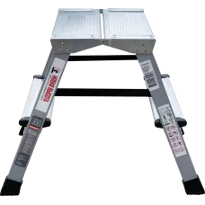 Стремянка двухсторонняя 2x2 ступени площадка 260мм комбинированная со стальным профилем NV2140 Новая высота 2140202