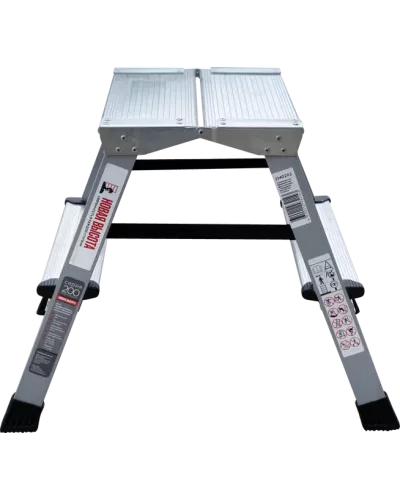 Стремянка двухсторонняя 2x2 ступени площадка 260мм комбинированная со стальным профилем NV2140 Новая высота 2140202