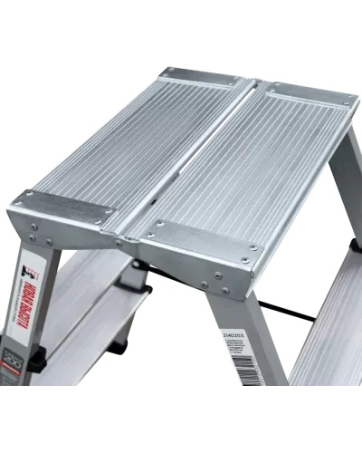 Стремянка двухсторонняя 2x2 ступени площадка 260мм комбинированная со стальным профилем NV2140 Новая высота 2140202