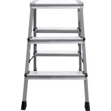 Стремянка двухсторонняя 2x3 ступени площадка 260мм комбинированная со стальным профилем NV2140 Новая высота 2140203