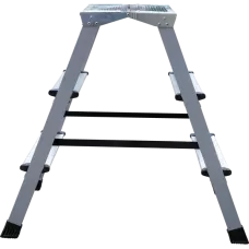 Стремянка двухсторонняя 2x3 ступени площадка 260мм комбинированная со стальным профилем NV2140 Новая высота 2140203