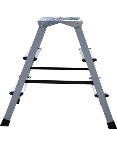 Стремянка двухсторонняя 2x3 ступени площадка 260мм комбинированная со стальным профилем NV2140 Новая высота 2140203