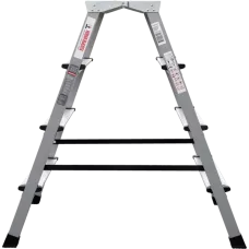 Стремянка двухсторонняя 2x4 ступени площадка 260мм комбинированная со стальным профилем NV2140 Новая высота 2140204
